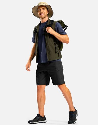 Pudolla Men's Hiking Cargo Shorts with 5 Pockets Lightweight 9" Outdoor Work Casual Shorts for Men Travel Fishing in Saudi Arabia