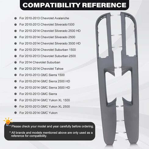 80994 Front Driver Side Door Armrest Handle Compatible with 2010-2014 Chevy Avalanche Silverado Suburban Tahoe & GMC Sierra Yukon, Front Left Side Door Arm Rest with Door Release Handle, Black, New in Saudi Arabia