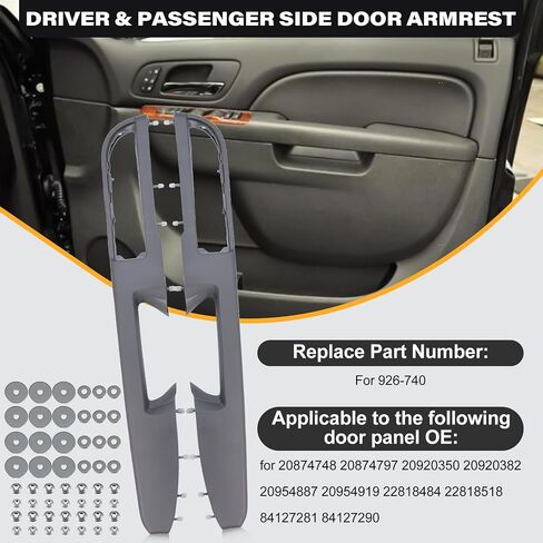 80994 Front Driver Side Door Armrest Handle Compatible with 2010-2014 Chevy Avalanche Silverado Suburban Tahoe & GMC Sierra Yukon, Front Left Side Door Arm Rest with Door Release Handle, Black, New in Saudi Arabia