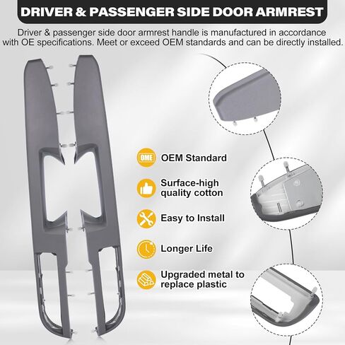 80994 Front Driver Side Door Armrest Handle Compatible with 2010-2014 Chevy Avalanche Silverado Suburban Tahoe & GMC Sierra Yukon, Front Left Side Door Arm Rest with Door Release Handle, Black, New in Saudi Arabia