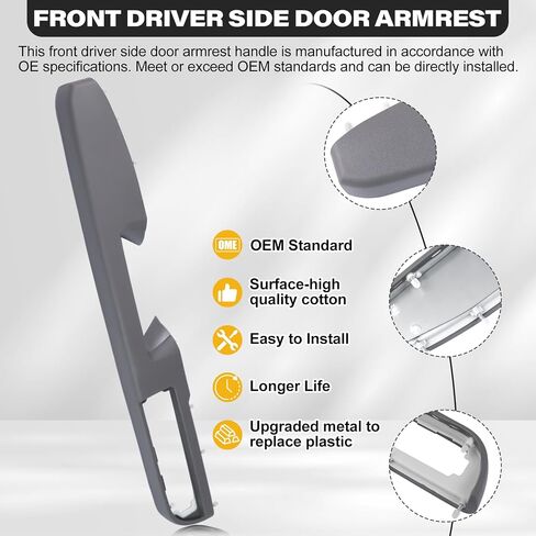 80994 Front Driver Side Door Armrest Handle Compatible with 2010-2014 Chevy Avalanche Silverado Suburban Tahoe & GMC Sierra Yukon, Front Left Side Door Arm Rest with Door Release Handle, Black, New in Saudi Arabia