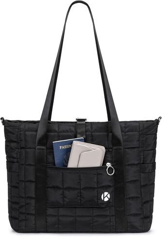 Tote Bag for Women with Zipper, Puffer Gym Tote with Yoga Mat Straps in Saudi Arabia
