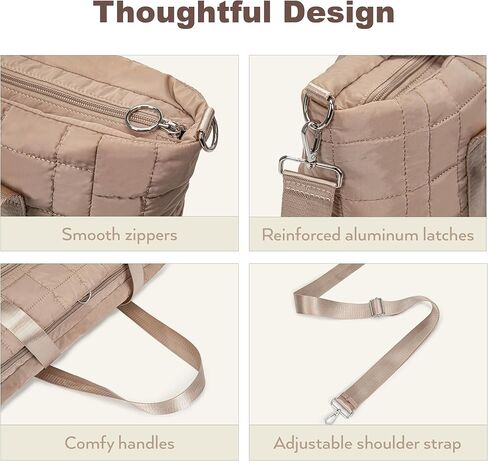 Tote Bag for Women with Zipper, Puffer Gym Tote with Yoga Mat Straps in Kuwait