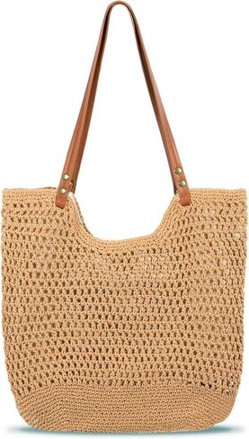 MAMUNU Crochet Tote Bag for Women, Summer Mesh Beach Tote Bag, Aesthetic Knit Tote Bag Shoulder Handbag for Travel Vacation in Saudi Arabia