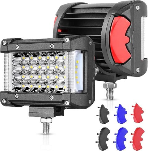 OFFROADTOWN 2PCS Side Shooter LED Pod Light 4 Inch 136W Spot Flood Combo Quad Row Off Road Driving Lights Work Bumper Lights Fog Light for Truck Tractor Motorcycle SUV UTV ATV Boat in Saudi Arabia