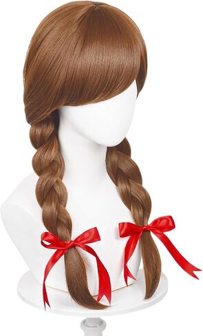 Probeauty Long Brown Braided Wig for Women Girls Halloween Costume Cosplay Wigs with Bangs + Wig Cap in Saudi Arabia