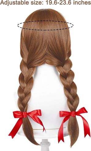 Probeauty Long Brown Braided Wig for Women Girls Halloween Costume Cosplay Wigs with Bangs + Wig Cap in Saudi Arabia