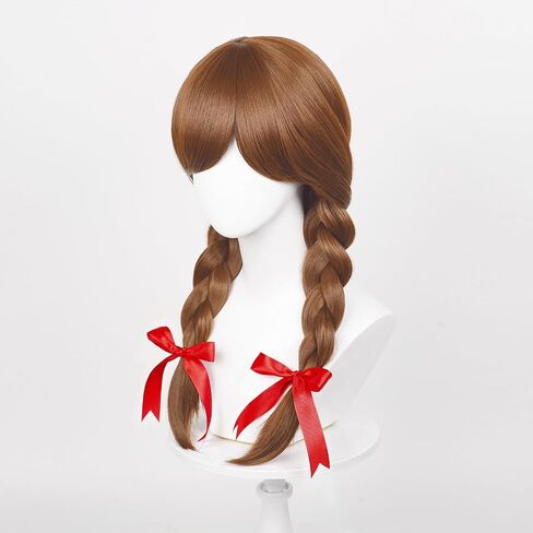 Probeauty Long Brown Braided Wig for Women Girls Halloween Costume Cosplay Wigs with Bangs + Wig Cap in Saudi Arabia