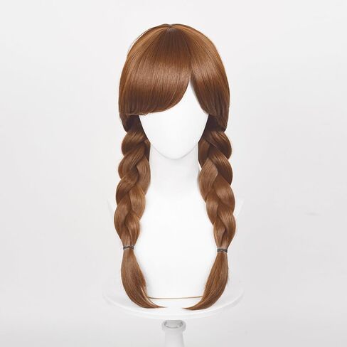 Probeauty Long Brown Braided Wig for Women Girls Halloween Costume Cosplay Wigs with Bangs + Wig Cap in Saudi Arabia