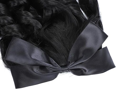 Regency Ringlet Ponytail Hairpiece with Bow Spiral Curl Synthetic Half Wig Historical Colonial Lady Costume Wig (Light Brown 4/27#) in Saudi Arabia