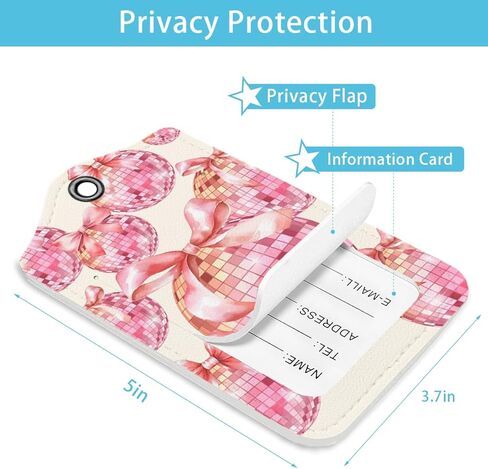 Preppy Pink Cherries Luggage Tags for Suitcases, Purple Luggage Tag, Back to School, Trendy Girly 2 Pack Travel Luggage Tags, Teen Girls Gifts Suitcase Tags in Kuwait