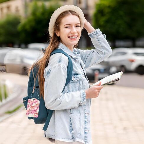 Preppy Pink Cherries Luggage Tags for Suitcases, Purple Luggage Tag, Back to School, Trendy Girly 2 Pack Travel Luggage Tags, Teen Girls Gifts Suitcase Tags in Kuwait