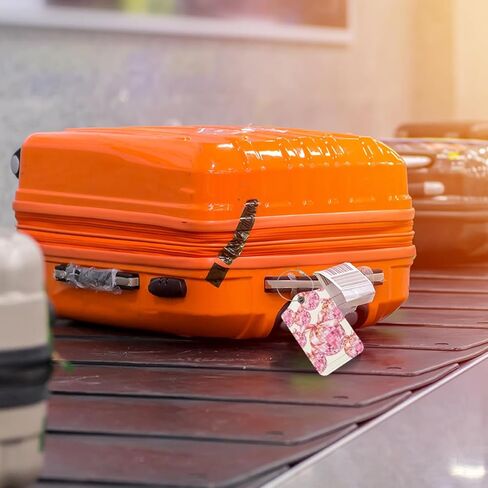 Preppy Pink Cherries Luggage Tags for Suitcases, Purple Luggage Tag, Back to School, Trendy Girly 2 Pack Travel Luggage Tags, Teen Girls Gifts Suitcase Tags in Kuwait