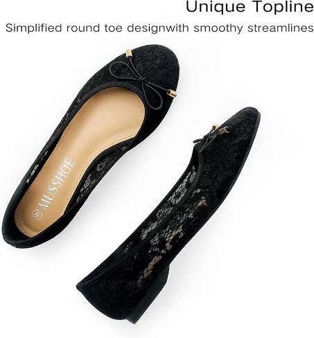 MUSSHOE Flats Shoes Women Comfortable Bowknot Lace Breathable Ballet Flats for Women in Saudi Arabia