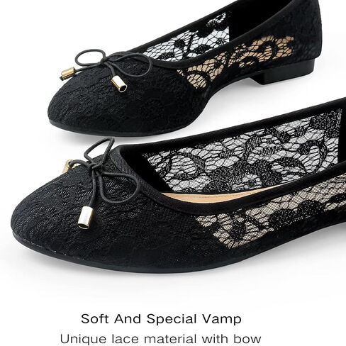 MUSSHOE Flats Shoes Women Comfortable Bowknot Lace Breathable Ballet Flats for Women in Saudi Arabia