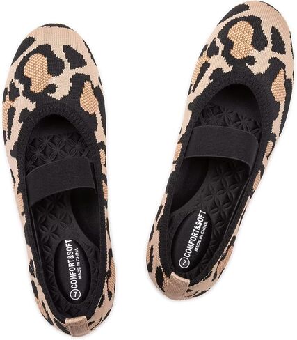 Frank Mully Womens Ballet Flats Casual Round Toe Knit Fabric Flats for Women with Single Strap Ballerina Flat Shoes Lightweight Dressy Shoes for Woman in Kuwait