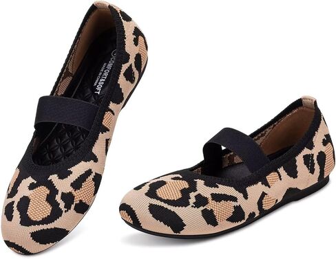 Frank Mully Womens Ballet Flats Casual Round Toe Knit Fabric Flats for Women with Single Strap Ballerina Flat Shoes Lightweight Dressy Shoes for Woman in Kuwait