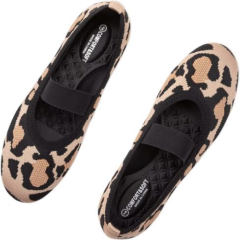 Frank Mully Womens Ballet Flats Casual Round Toe Knit Fabric Flats for Women with Single Strap Ballerina Flat Shoes Lightweight Dressy Shoes for Woman in Kuwait