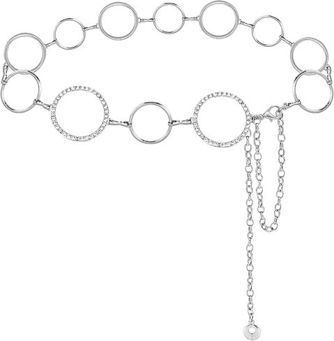LIMHOO Metal Waist Chain for Women Rhinestone Chain Belt Crystal Waist Belt for Dress in Saudi Arabia