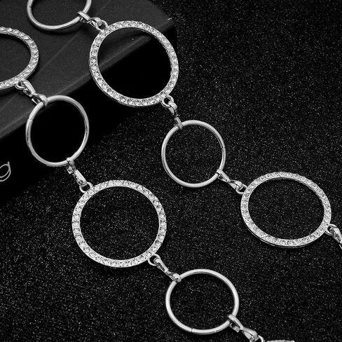 LIMHOO Metal Waist Chain for Women Rhinestone Chain Belt Crystal Waist Belt for Dress in Saudi Arabia
