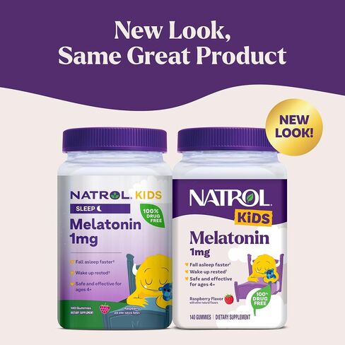 Natrol Kids Melatonin 1 mg, Dietary Supplement for Restful Sleep, Melatonin Gummies for Kids, 140 Raspberry-Flavored Gummies, Up to a 140 Day Supply in Kuwait