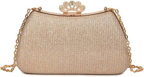 حقيبة ترتر قابض المساء في الحجر الراين ، امرأة متلألئة حقيبة يد رسمية مع سلسلة لحفل الزفاف in Kuwait