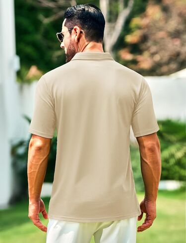 قمصان البولو للرجال Cotrasen Men Pique Pique Pique Pique Classic Fit Casual Pocket T-Shirt Colling Performance قمصان الجولف in Kuwait