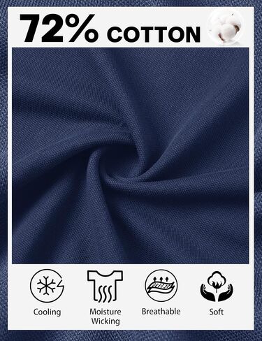 قمصان البولو للرجال Cotrasen Men Pique Pique Pique Pique Classic Fit Casual Pocket T-Shirt Colling Performance قمصان الجولف in Kuwait