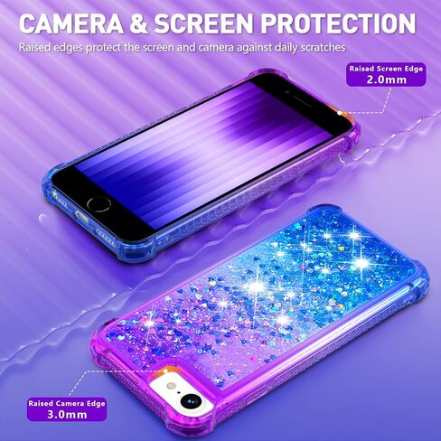 for iPhone SE Case 2022(3rd)/2020(2nd), iPhone 8/7 Case,Blue/Purple in Kuwait