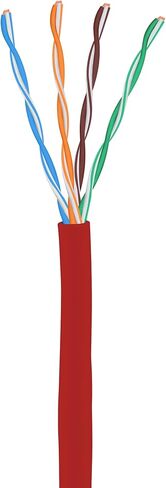 CAT5E Riser (CMR), 1000ft, UTP 24AWG, Solid Bare Copper, 350MHz, UL Certified, Easy to Pull (Reelex II) Box, Bulk Ethernet Cable (Orange) in Kuwait