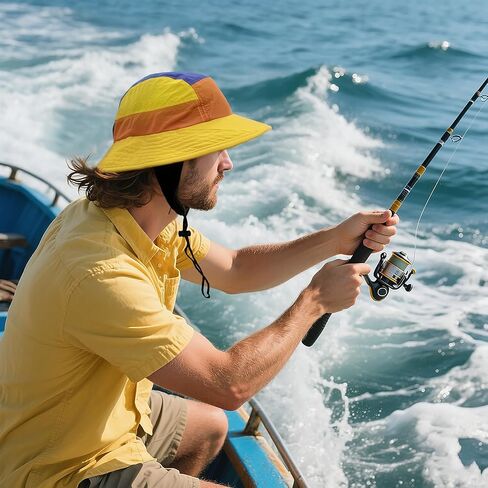 CLAPE Surf Bucket Hat with Strap Waterproof Sun UPF 50+ Bucket Hat Packable Brimmed Boonie for Women Men in Kuwait