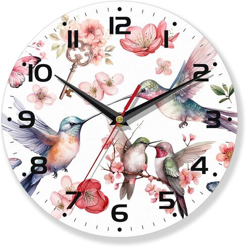 Chicken Wall Clocks,Rooster Oil Painting Wall Clock Decorative,Chicken Kitchen Wall Clock Battery Operated - 10 Inch Round Bathroom Wall Clocks Silent Non-Ticking in Saudi Arabia