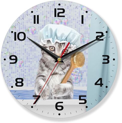 Chicken Wall Clocks,Rooster Oil Painting Wall Clock Decorative,Chicken Kitchen Wall Clock Battery Operated - 10 Inch Round Bathroom Wall Clocks Silent Non-Ticking in Kuwait