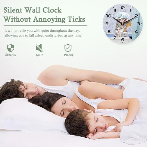 Chicken Wall Clocks,Rooster Oil Painting Wall Clock Decorative,Chicken Kitchen Wall Clock Battery Operated - 10 Inch Round Bathroom Wall Clocks Silent Non-Ticking in Kuwait