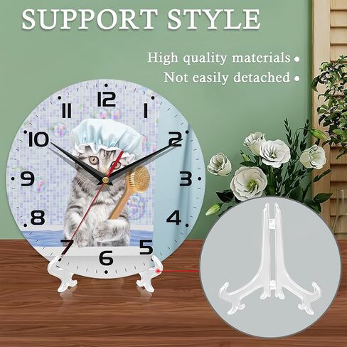 Chicken Wall Clocks,Rooster Oil Painting Wall Clock Decorative,Chicken Kitchen Wall Clock Battery Operated - 10 Inch Round Bathroom Wall Clocks Silent Non-Ticking in Kuwait