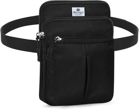 HUA ANGEL Multifunctional Fanny Pack for Men & Women - Lightweight Waterproof Waist Bag with 3 Zip Compartments, Adjustable Shoulder Strap, Perfect for Running, Walking, Sports & Travel in Kuwait