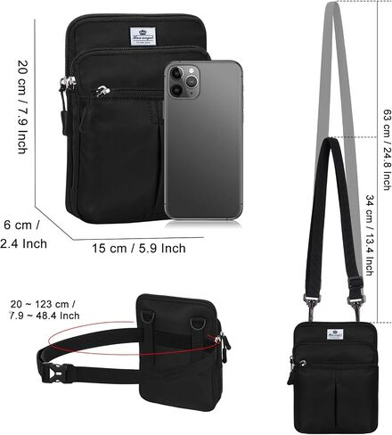 HUA ANGEL Multifunctional Fanny Pack for Men & Women - Lightweight Waterproof Waist Bag with 3 Zip Compartments, Adjustable Shoulder Strap, Perfect for Running, Walking, Sports & Travel in Kuwait