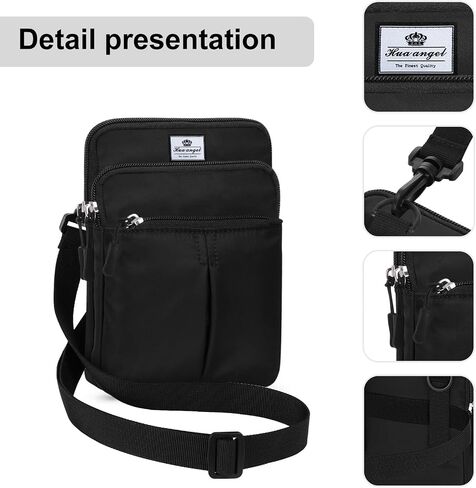 HUA ANGEL Multifunctional Fanny Pack for Men & Women - Lightweight Waterproof Waist Bag with 3 Zip Compartments, Adjustable Shoulder Strap, Perfect for Running, Walking, Sports & Travel in Kuwait