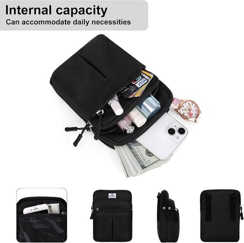 HUA ANGEL Multifunctional Fanny Pack for Men & Women - Lightweight Waterproof Waist Bag with 3 Zip Compartments, Adjustable Shoulder Strap, Perfect for Running, Walking, Sports & Travel in Kuwait
