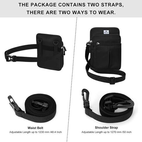 HUA ANGEL Multifunctional Fanny Pack for Men & Women - Lightweight Waterproof Waist Bag with 3 Zip Compartments, Adjustable Shoulder Strap, Perfect for Running, Walking, Sports & Travel in Kuwait