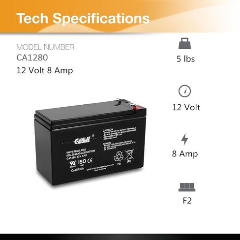 بطارية إنذار أصلية CA1240 12 فولت 4 أمبير SLA قابلة لإعادة الشحن لـ ADI AdGR-D467، ADT 804302 12 فولت 4.5 أمبير، لوحة أمان DSC، دورية الطاقة SLA1056، Vista 20P ADT، بطارية بديلة من I in Kuwait