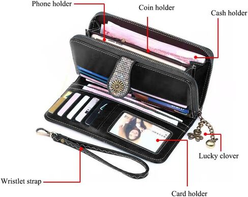 Bling Rhinestone Womens Womens Wristlet Handbags Handbags Sunflower Lucky Pres in Kuwait