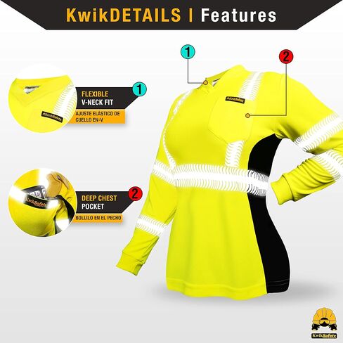 KwikSafety - Charlotte, NC - Vixen Hi Vis Long Sleeve Safety Shirt for Women [Angel Hair Reflective Tape] in Kuwait