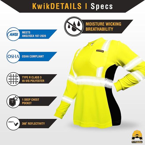 KwikSafety - Charlotte, NC - Vixen Hi Vis Long Sleeve Safety Shirt for Women [Angel Hair Reflective Tape] in Kuwait