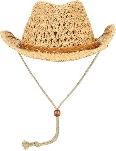 Western Cowboy Straw Hat for Men Women Wide Brim Cowgirl Cap Shapeable Packable Beach Sun Cap UPF 50+ Fedora Panama Hat in Saudi Arabia