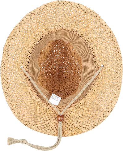 Western Cowboy Straw Hat for Men Women Wide Brim Cowgirl Cap Shapeable Packable Beach Sun Cap UPF 50+ Fedora Panama Hat in Saudi Arabia