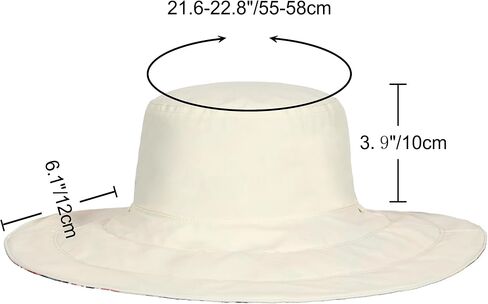 Womens Wide Brim Sun Hat Reversible Print UV Protection Oversized Beach Cap Travel UPF 50+ in Saudi Arabia