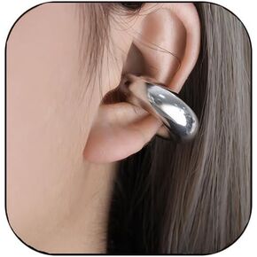 Gold Ear Cuff Earrings for Women Chunky Gold Ear Cuffs Earrings Non Pierced,Oversize Large Round Huggie Clip On Ear Cuff Earrings Cartilage Wrap Cuff Earrings Chunky Gold Earrings Thanksgiving Christmas Gifts