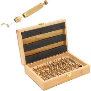 Watch Mainspring Winder Professional Wristwatch Repairing Professional Winding Tool Accessory, High Precise Copper Watch Winding Tool Kit with Wooden Storage Box