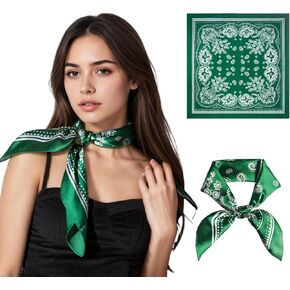 Seawhisper Premium Printed Satin Silk-Like Head Scarf for Women Square Hair Scarf Bandanas for Women 26 Inches